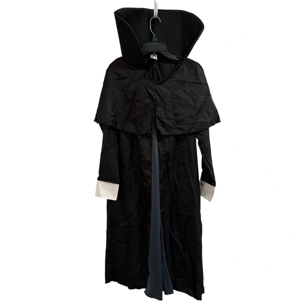 Dapper Death Cape & Hat w/Hair Only Halloween Costume Child Size Large 12-14 - Picture 4 of 6